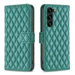 For Samsung Galaxy S23+ 5G Diamond Lattice Wallet Leather Flip Phone Case(Green)