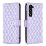 For Samsung Galaxy S23+ 5G Diamond Lattice Wallet Leather Flip Phone Case(Purple)