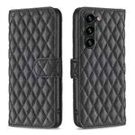 For Samsung Galaxy S23+ 5G Diamond Lattice Wallet Leather Flip Phone Case(Black)