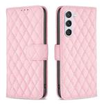 For Samsung Galaxy S23 5G Diamond Lattice Wallet Leather Flip Phone Case(Pink)