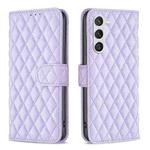 For Samsung Galaxy S23 5G Diamond Lattice Wallet Leather Flip Phone Case(Purple)