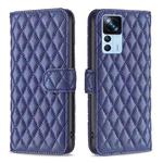 For Xiaomi 12T / 12T Pro / Redmi K50 Ultra Diamond Lattice Wallet Leather Flip Phone Case(Blue)