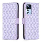 For Xiaomi 12T / 12T Pro / Redmi K50 Ultra Diamond Lattice Wallet Leather Flip Phone Case(Purple)