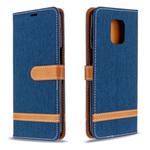 For Xiaomi Redmi Note 9S / Note 9 Pro / Note 9 Pro Max Color Matching Denim Texture Horizontal Flip Leather Case with Holder & Card Slots & Wallet & Lanyard(Dark Blue)