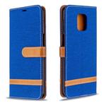 For Xiaomi Redmi Note 9S / Note 9 Pro / Note 9 Pro Max Color Matching Denim Texture Horizontal Flip Leather Case with Holder & Card Slots & Wallet & Lanyard(Royal Blue)