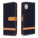 For Huawei P40 Lite Color Matching Denim Texture Horizontal Flip Leather Case with Holder & Card Slots & Wallet & Lanyard(Black)