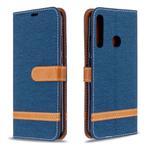 For Huawei P40 Lite E / Y7P Color Matching Denim Texture Horizontal Flip Leather Case with Holder & Card Slots & Wallet & Lanyard(Dark Blue)
