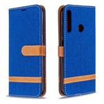 For Huawei P40 Lite E / Y7P Color Matching Denim Texture Horizontal Flip Leather Case with Holder & Card Slots & Wallet & Lanyard(Royal Blue)