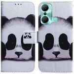 For Infinix Hot 12 Pro Coloured Drawing Horizontal Flip Leather Phone Case(Panda)