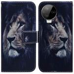 For Infinix Note 12 Pro 4G Coloured Drawing Horizontal Flip Leather Phone Case(Lion)