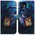 For Infinix Note 12 Pro 5G Coloured Drawing Horizontal Flip Leather Phone Case(Oil Painting Owl)