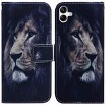 For Samsung Galaxy A04/M13 5G Coloured Drawing Horizontal Flip Leather Phone Case(Lion)