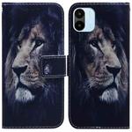 For Xiaomi Redmi A1 Coloured Drawing Horizontal Flip Leather Phone Case(Lion)