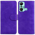 For Infinix Hot 12 Pro Skin Feel Pure Color Flip Leather Phone Case(Purple)