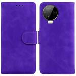 For Infinix Note 12 Pro 4G Skin Feel Pure Color Flip Leather Phone Case(Purple)