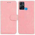 For Infinix Smart 6 Plus Skin Feel Pure Color Flip Leather Phone Case(Pink)
