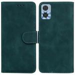 For Motorola Moto E22/E22i Skin Feel Pure Color Flip Leather Phone Case(Green)