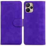 For Realme 9i 5G Skin Feel Pure Color Flip Leather Phone Case(Purple)