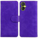 For Tecno Camon 19 Neo Skin Feel Pure Color Flip Leather Phone Case(Purple)