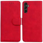 For Samsung Galaxy A14 5G Skin Feel Pure Color Flip Leather Phone Case(Red)