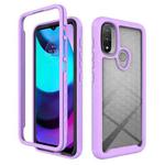 For Motorola Moto E20 Starry Sky Solid Color TPU Clear PC Phone Case(Purple)