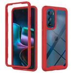 For Motorola Moto Edge 30 Starry Sky Solid Color TPU Clear PC Phone Case(Red)