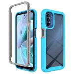 For Motorola Moto G31 / G41 Starry Sky Solid Color TPU Clear PC Phone Case(Sky Blue)