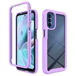 For Motorola Moto G31 / G41 Starry Sky Solid Color TPU Clear PC Phone Case(Purple)