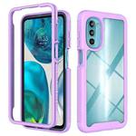 For Motorola Moto G52 / G82 Starry Sky Solid Color TPU Clear PC Phone Case(Purple)