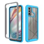 For Motorola Moto G60 Starry Sky Solid Color TPU Clear PC Phone Case(Sky Blue)