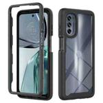 For Motorola Moto G62 5G Starry Sky Solid Color TPU Clear PC Phone Case(Black)