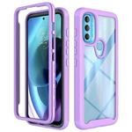 For Motorola Moto G71 5G Starry Sky Solid Color TPU Clear PC Phone Case(Purple)