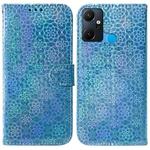 For Infinix Smart 6 Plus Colorful Magnetic Buckle Leather Phone Case(Blue)