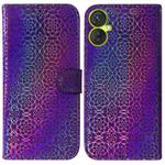 For Tecno Camon 19 Neo Colorful Magnetic Buckle Leather Phone Case(Purple)