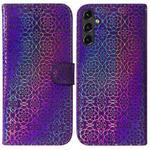 For Samsung Galaxy A14 5G Colorful Magnetic Buckle Leather Phone Case(Purple)