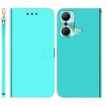 For Infinix Hot 12 Pro Imitated Mirror Surface Leather Phone Case(Mint Green)