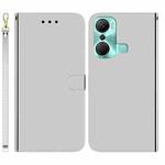 For Infinix Hot 12 Pro Imitated Mirror Surface Leather Phone Case(Silver)