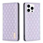 For iPhone 14 Pro Diamond Lattice Magnetic Leather Flip Phone Case(Purple)