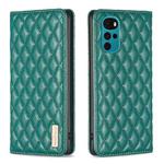 For Motorola Moto G22 Diamond Lattice Magnetic Leather Flip Phone Case(Green)