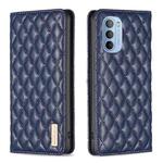 For Motorola Moto G31 / G41 Diamond Lattice Magnetic Leather Flip Phone Case(Blue)