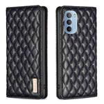 For Motorola Moto G31 / G41 Diamond Lattice Magnetic Leather Flip Phone Case(Black)