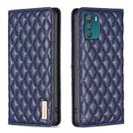 For Motorola Moto G42 Diamond Lattice Magnetic Leather Flip Phone Case(Blue)