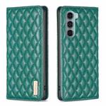 For Motorola Moto G200 5G / Edge S30 5G Diamond Lattice Magnetic Leather Flip Phone Case(Green)