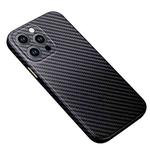 For iPhone 14 Pro Max R-JUST Carbon Fiber Texture Kevlar Phone Case(Black)