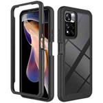For Xiaomi Redmi Note 11 Pro+ 5G Global Starry Sky Solid Color Shockproof TPU Clear PC Phone Case(Black)