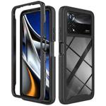 For Xiaomi Poco X4 Pro 5G Starry Sky Solid Color Shockproof TPU Clear PC Phone Case(Black)