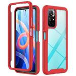 For Xiaomi Poco M4 Pro 5G / Redmi Note 11S 5G Starry Sky Solid Color Shockproof TPU Clear PC Phone Case(Red)