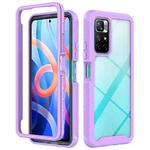 For Xiaomi Poco M4 Pro 5G / Redmi Note 11S 5G Starry Sky Solid Color Shockproof TPU Clear PC Phone Case(Purple)