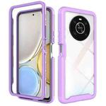 For Honor X9 4G / 5G / Magic 4 Lite Starry Sky Solid Color Shockproof TPU Clear PC Phone Case(Purple)