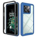 For OnePlus 10T Starry Sky Solid Color Shockproof TPU Clear PC Phone Case(Dark Blue)